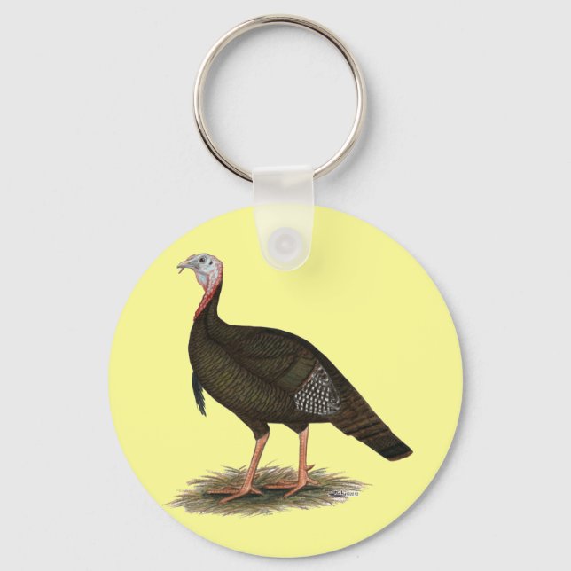Turkey:  Eastern Wild Tom Key Ring (Front)