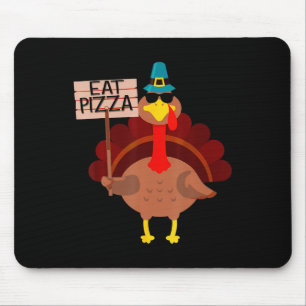 Turkey Eat Pizza Adult Vegan Kids Funny Thanksgivi Mouse Pad