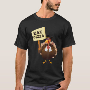 Turkey Eat Pizza Adult Vegan Kids Thanksgiving 20 T-Shirt