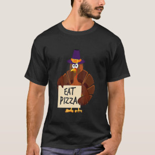 Turkey Eat Pizza Adult Vegan Kids  Thanksgiving  2 T-Shirt