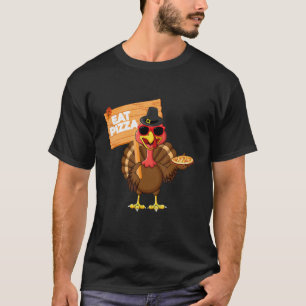 Turkey Eat Pizza Adult Vegan Kids Thanksgiving 2 T-Shirt