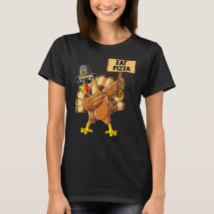 Turkey Eat Pizza Adult Vegan Kids  Thanksgiving 3 T-Shirt