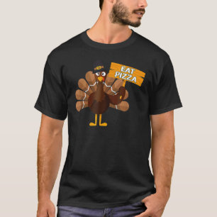Turkey Eat Pizza Adult Vegan Kids Thanksgiving 3 T-Shirt
