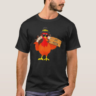 Turkey Eat Pizza Adult Vegan Kids Thanksgiving 4 T-Shirt