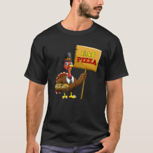 Turkey Eat Pizza Adult Vegan Kids Thanksgiving 5 T-Shirt