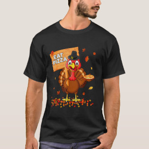 Turkey Eat Pizza Adult Vegan Kids Thanksgiving 6 T-Shirt