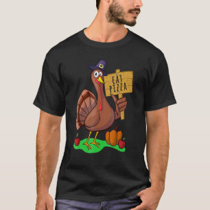 Turkey Eat Pizza Adult Vegan Kids Thanksgiving 7 T-Shirt