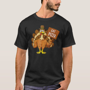 Turkey Eat Pizza Adult Vegan Kids Thanksgiving 8 T-Shirt