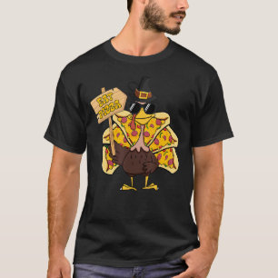 Turkey Eat Pizza Adult Vegan Kids Thanksgiving 8 T-Shirt