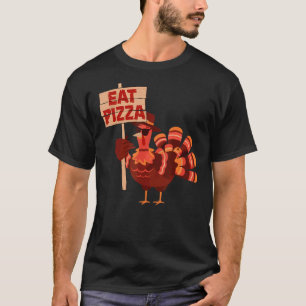 Turkey Eat Pizza Adult Vegan Kids Thanksgiving Co T-Shirt