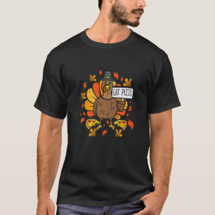 Turkey Eat Pizza Adult Vegan Kids Thanksgiving De T-Shirt