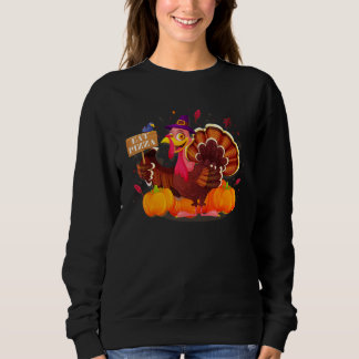 Turkey Eat Pizza Adult Vegan Kids   Thanksgiving Sweatshirt