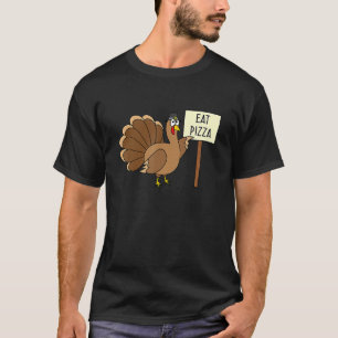 Turkey Eat Pizza Adult Vegan Kids   Thanksgiving T-Shirt