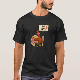 Turkey Eat Pizza Adult Vegan Kids Thanksgiving T-Shirt