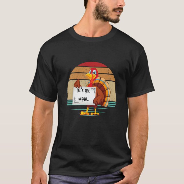 Turkey Eat Pizza Adult Vegan Kids  Thanksgiving T-Shirt (Front)