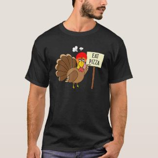 Turkey Eat Pizza Adult Vegan Kids  Thanksgiving Wo T-Shirt