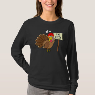 Turkey Eat Pizza Adult Vegan Kids Thanksgiving Wo T-Shirt