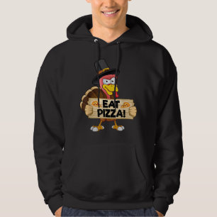 Turkey Eat Pizza Kids Adult Vegan Funny Thanksgivi Hoodie