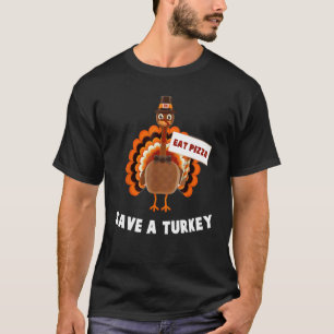 Turkey Eat Pizza Thanksgiving  Boys Girls Kids T-Shirt