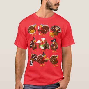 Turkey Eat Pizza Turkey Day Thanksgiving Turkey Co T-Shirt