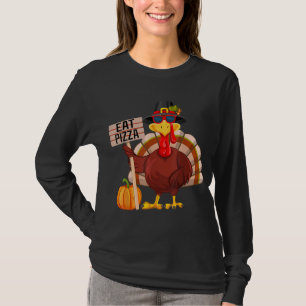Turkey Eat Pizza Vegan Kids Funny Thanksgiving Wom T-Shirt