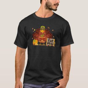 Turkey Eat Pizza Vegan Kids Thanksgiving Day Wome T-Shirt