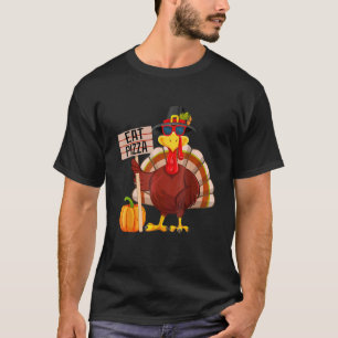 Turkey Eat Pizza Vegan Kids Thanksgiving Women Me T-Shirt
