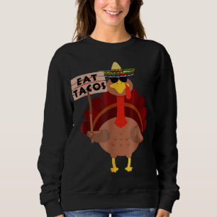 Turkey Eat tacos Adult Vegan Kids Funny Thanksgivi Sweatshirt