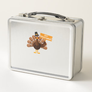 Turkey Eat Vegetables - Funny Vegan Thanksgiving  Metal Lunch Box