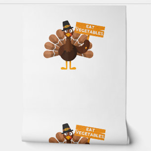 Turkey Eat Vegetables - Funny Vegan Thanksgiving  Wallpaper