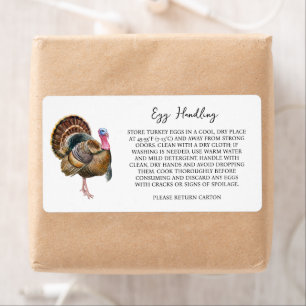 Turkey Egg Handling Instruction Carton Care Label
