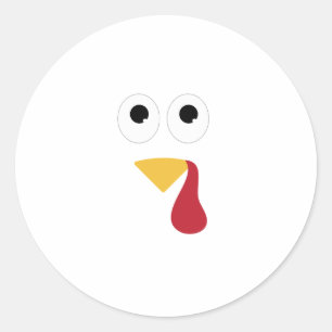 Turkey Face Classic Round Sticker
