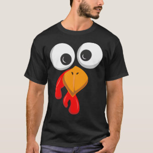 Turkey Face Crazy Eyes Funny Thanksgiving Day Gift T-Shirt