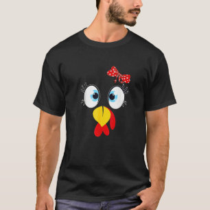 Turkey Face Eyelashes Leopard Glasses  Thanksgivin T-Shirt