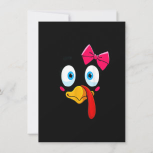 Turkey Face Girl Thanksgiving Costume Kids Toddler Invitation