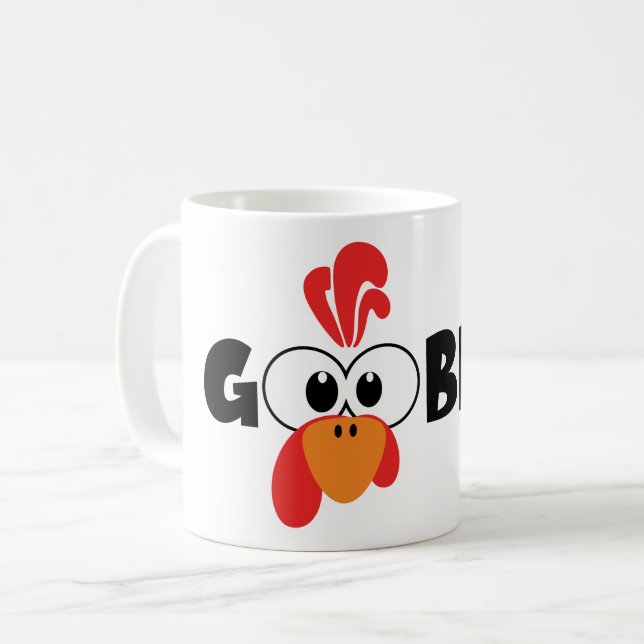 Turkey Face Gobble Coffee Mug (Front Left)
