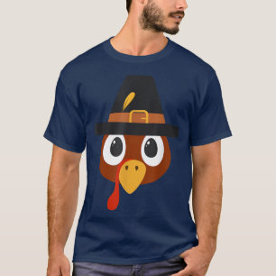 Turkey Face Happy Thanksgiving Funny Holiday Gifts T-Shirt