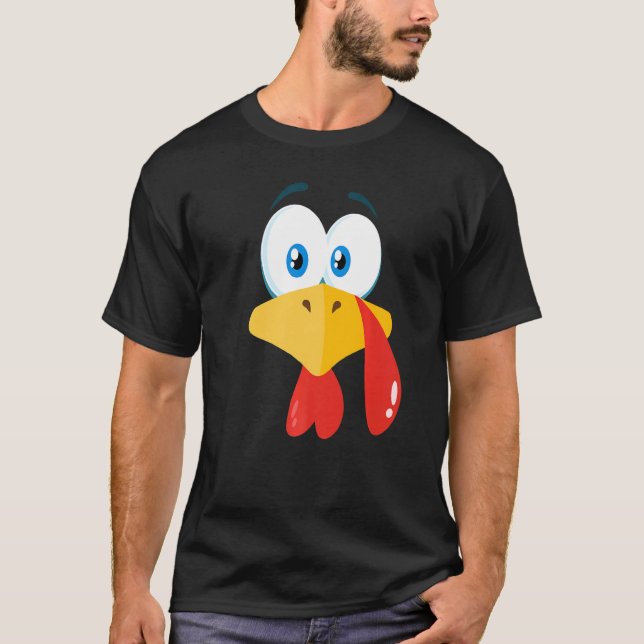 TURKEY FACE  Kids Adult Halloween Thanksgiving T-Shirt (Front)