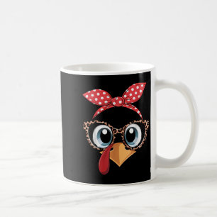Turkey Face Leopard Headband Thanksgiving Pilgrim  Coffee Mug