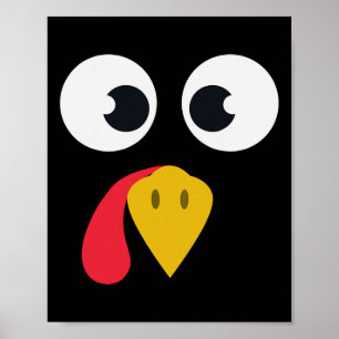 Turkey Face Matching Family Costume Thanksgiving D Poster