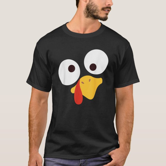 Turkey Face Pilgrim Costume Crazy Funny  T-Shirt (Front)