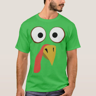 Turkey Face Pilgrim Costume Funny Thanksgiving T-Shirt