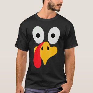 Turkey Face Pilgrim  Thanksgiving Costume T-Shirt