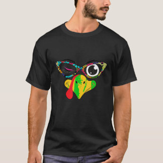 Turkey Face pretty eyes Floral Tie Dye Glasses Tha T-Shirt