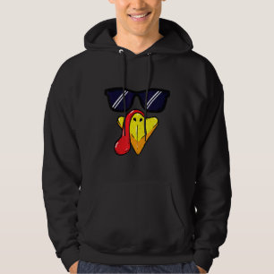 Turkey Face Thanksgiving Day Pilgrim Trot Costume Hoodie