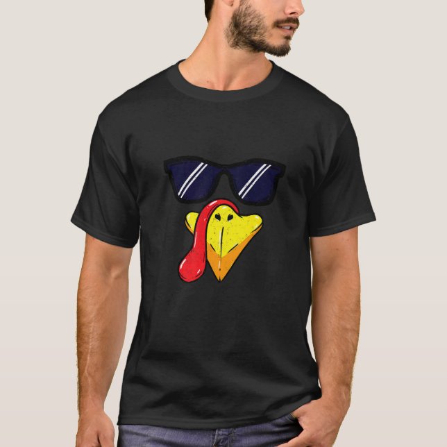 Turkey Face Thanksgiving Day Pilgrim Trot Costume  T-Shirt (Front)