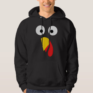 Turkey Face Thanksgiving Kids Adult Halloween Cost Hoodie