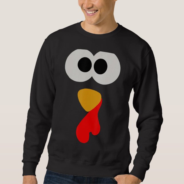 Turkey Face Thanksgiving Matching Family Costume A Sweatshirt (Front)