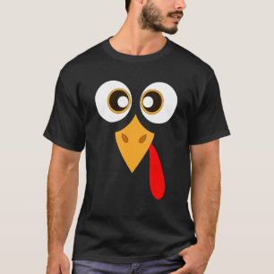 Turkey Face Thanksgiving  Men Women Turkey Trot Ki T-Shirt