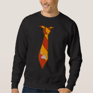 Turkey Face Tie Happy Thanksgiving Day Holiday Des Sweatshirt